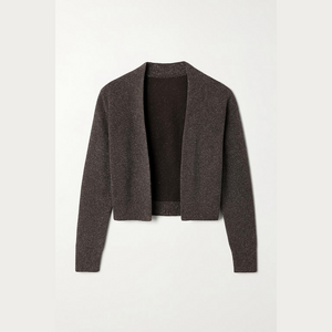 Premise studio black shrug with silver metallic threading L